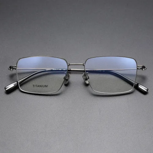 Square Titanium Glasses LE1187_Gunmetal