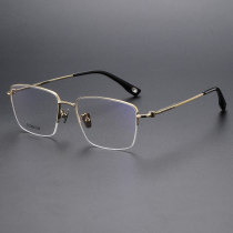 Half Rim Titanium Glasses LE1189_Gold
