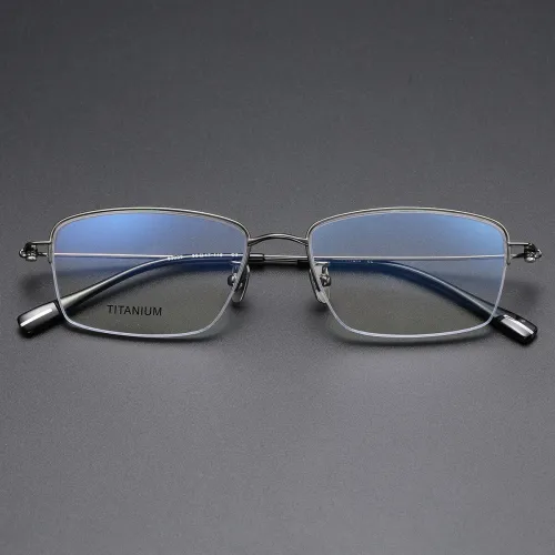 Half Rim Titanium Glasses LE1186_Gunmetal