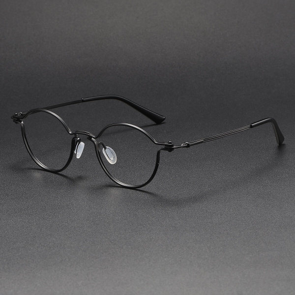 Oval Titanium Glasses LE1188_Black
