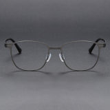 Square Titanium Glasses LE1184_Gunmetal