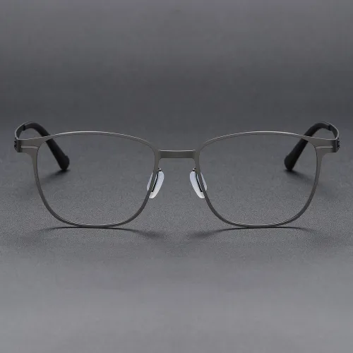 Square Titanium Glasses LE1184_Gunmetal