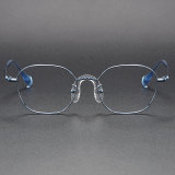 Geometric Titanium Glasses LE1173_Blue