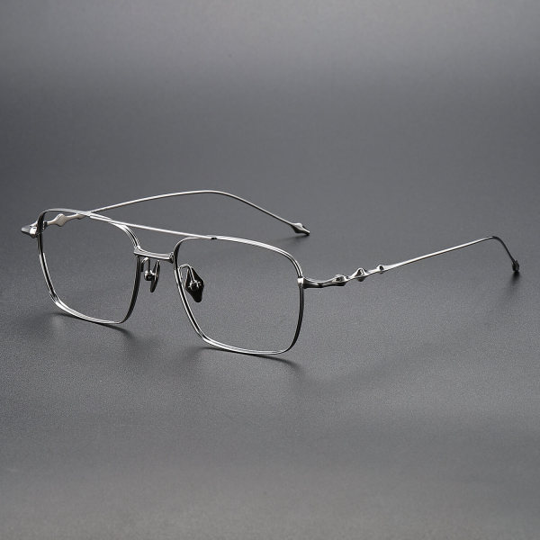 Rectangle Titanium Glasses LE1168_Silver