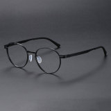 Round Titanium Glasses LE1167_Black