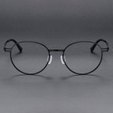 Round Titanium Glasses LE1167_Black