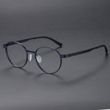 Round Titanium Glasses LE1167_Blue