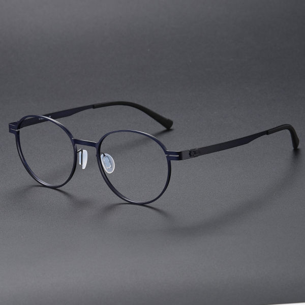 Round Titanium Glasses LE1167_Blue