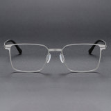 Rectangle Titanium Glasses LE1176_Silver