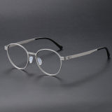 Round Titanium Glasses LE1167_Silver