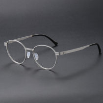 Round Titanium Glasses LE1167_Silver