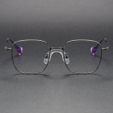 Square Titanium Glasses LE1177_Gunmetal