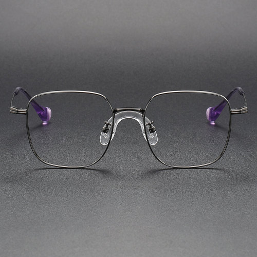 Square Titanium Glasses LE1177_Gunmetal