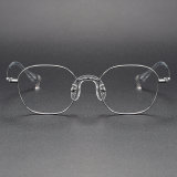 Geometric Titanium Glasses LE1173_Silver