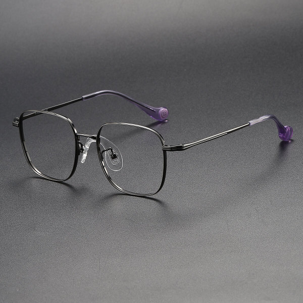 Square Titanium Glasses LE1177_Gunmetal