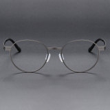 Round Titanium Glasses LE1167_Gunmetal