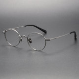 Round Titanium Glasses LE1180_Silver