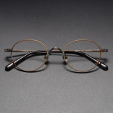 Round Titanium Glasses LE1180_Bronze