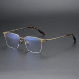 Half Rim Titanium Glasses LE1156_Gold