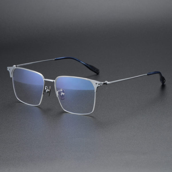 Half Rim Titanium Glasses LE1155_Silver