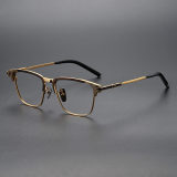 Browline Titanium Glasses LE1128_Bronze & Gold