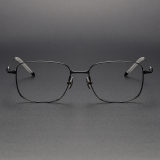 Square Titanium Glasses LE1139_Black