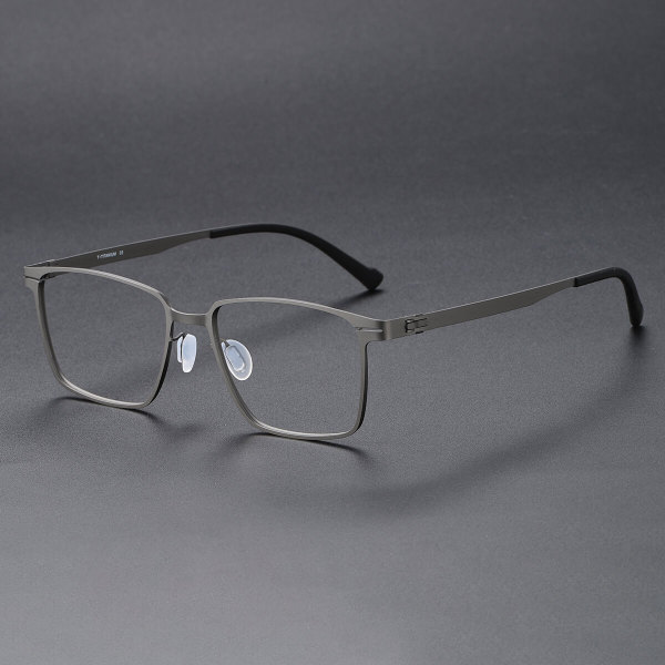 Rectangle Titanium Glasses LE1133_Gunmetal