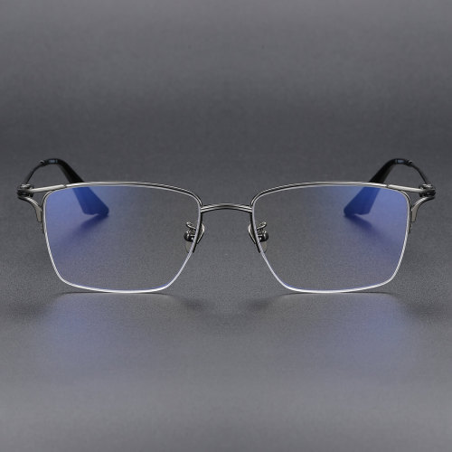 Square Titanium Glasses LE1158_Gunmetal