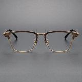 Browline Titanium Glasses LE1128_Bronze & Gold