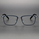 Rectangle Titanium Glasses LE1163_Blue & Silver