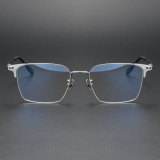Half Rim Titanium Glasses LE1156_Silver