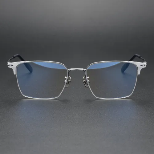 Half Rim Titanium Glasses LE1156_Silver