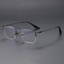 Square Titanium Glasses LE1158_Gunmetal