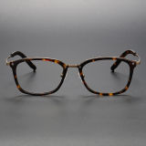 Oval Acetate & Titanium Glasses LE1140_Tortoise - Gold