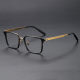 Square Acetate & Titanium Glasses LE1141_Black & Gold