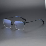 Half Rim Titanium Glasses LE1156_Blue
