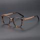 Square Acetate & Titanium Glasses LE1129_Tortoise & Rose Gold