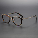 Oval Acetate & Titanium Glasses LE1140_Tortoise - Gold