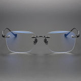 Rimless Titanium Glasses LE1147_Gunmetal