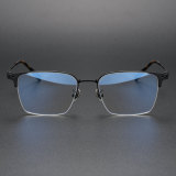 Half Rim Titanium Glasses LE1156_Black