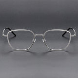 Square Titanium Glasses LE1142_Silver