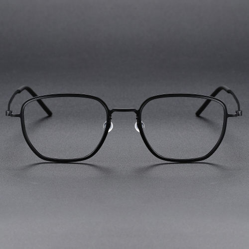 Square Titanium Glasses LE1142_Black