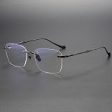 Rimless Titanium Glasses LE1147_Gunmetal