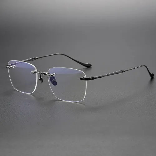 Rimless Titanium Glasses LE1147_Gunmetal