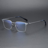 Half Rim Titanium Glasses LE1156_Silver