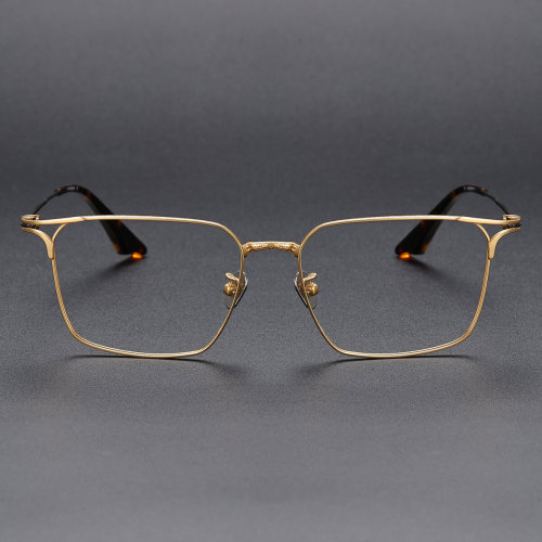 Square Titanium Glasses LE1112_Gold