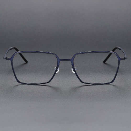 Square Titanium Glasses LE1124_Blue