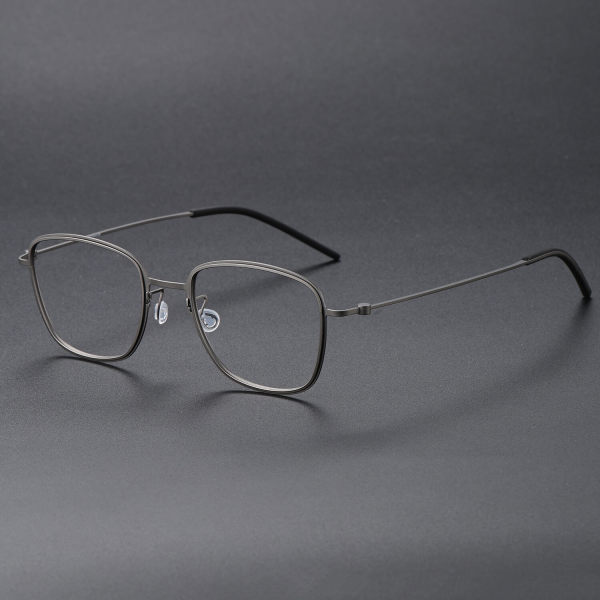 Square Titanium Glasses LE1126_Gunmetal