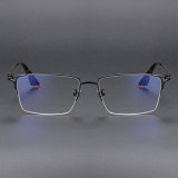 Half Rim Titanium Glasses LE1121_Black & Gold