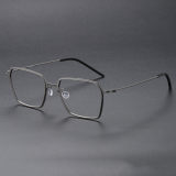 Square Titanium Glasses LE1124_Gunmetal